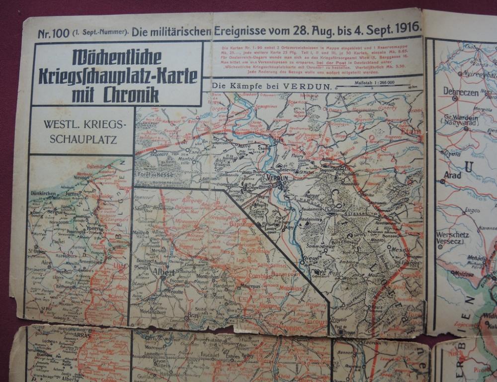 Big SET 14 MAPS Germany Posters EUROPE WW1 Chronicles 28 Aug - 18 Dec ...